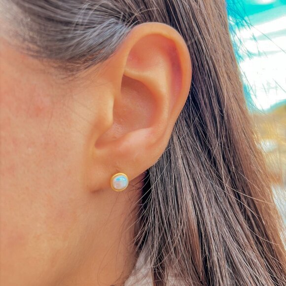 Gold Plated Pearl Earrings for Her - Picture 3 of 7